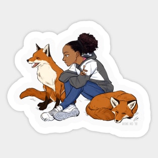 Abigail and the foxes Sticker